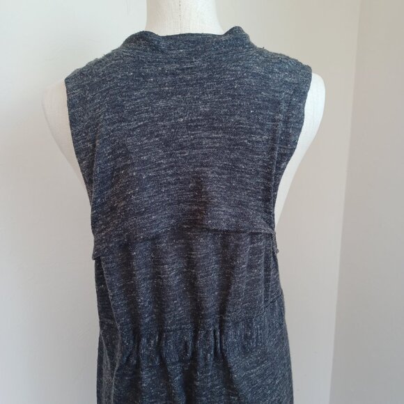 Free People Vest Charcoal Gray Sleeveless Longline Knit Duster Womens Medium - Picture 5 of 10